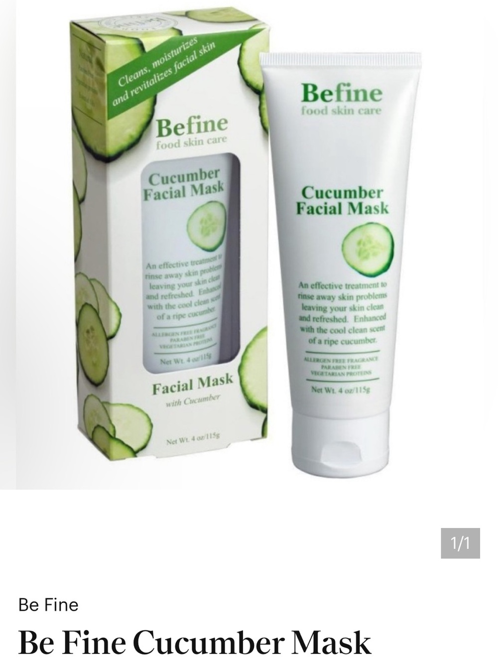 Cucumber Facial Mask- NIB